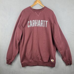 Carhartt Original Fit Logo Crewneck Sweatshirt L Tall Maroon